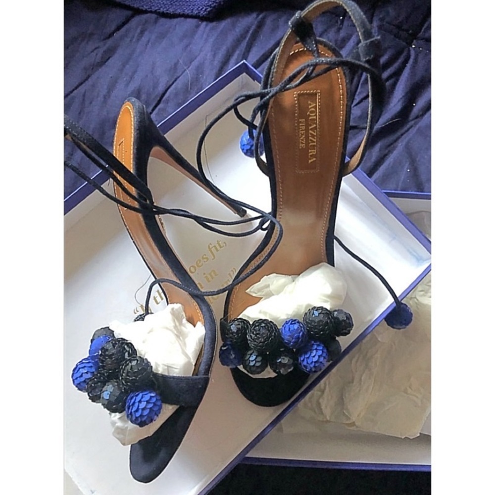 Aquazzura Disco Thing pompom-embellished sandals